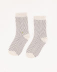 Maude Ruffle Sock - Black/White Chevron