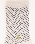 Maude Ruffle Sock - Black/White Chevron