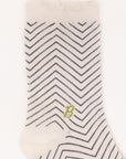 Maude Ruffle Sock - Black/White Chevron