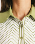 Barbie Top - Putting Green/White Chevron