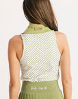 Barbie Top - Putting Green/White Chevron