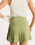 Palm Pleat Skirt - Putting Green