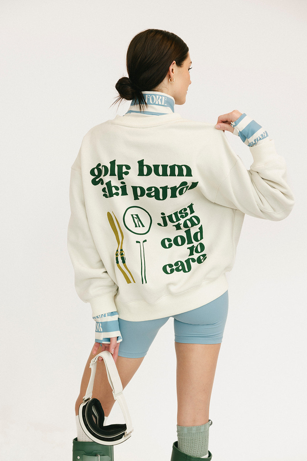 Ski Run Sweatshirt - Sugar/Green – foreall.com
