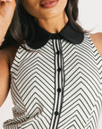 Barbie Top - White/Black Chevron
