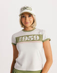 1959 Hat - Putting Green/White
