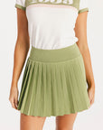 Palm Pleat Skirt - Putting Green