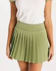 Palm Pleat Skirt - Putting Green