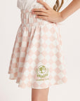 Youth Sasha Skirt - Pink/White Checkered