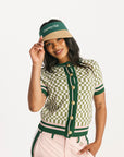 Confidence Cardigan - Putting Green/White Checkered