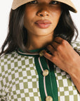 Confidence Cardigan - Putting Green/White Checkered
