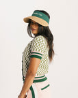 Confidence Cardigan - Putting Green/White Checkered
