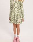 Youth Sasha Skirt - Putting Green/White Retro
