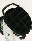 Top of a golf bag with a 14 way divider on a white background.