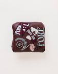 Merlot Mandy Mallet Cover with white text and designs on a white background