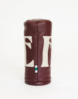 Merlot golf club head cover with a white 'FORE' logo on a white background