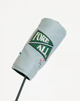 Smoke blue Kai golf club head cover with a logo on a white background