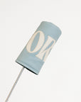 Smoke blue golf club head cover with a white 'FORE' logo on a white background