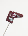 Merlot Fore All golf club head cover with decorative patterns on a white background