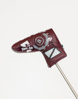 Merlot Fore All golf club head cover with decorative patterns on a white background