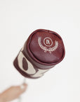 Merlot golf club head cover with a white 'FORE' logo on a white background