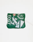 Green Mandy Mallet Cover with white text and designs on a white background