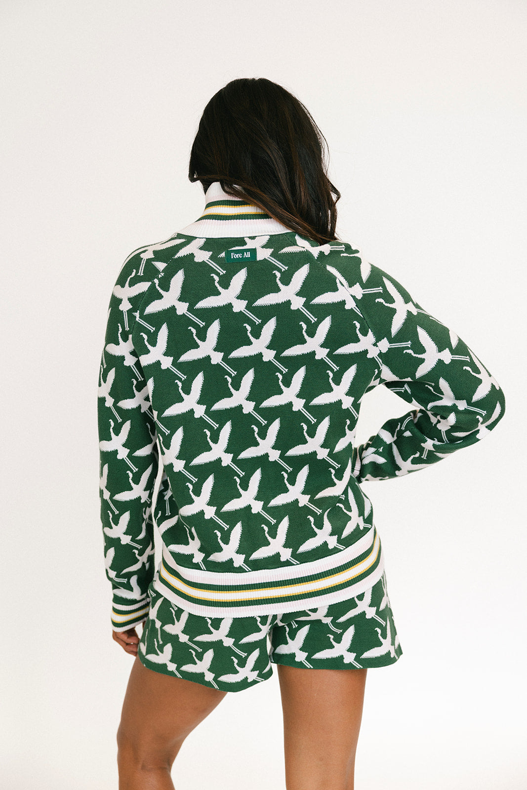 Flora Knit Jacket - Green Flamingo – foreall.com