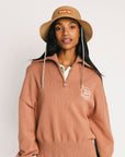 Nautical Quarter Zip - Saddle