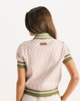 Confidence Cardigan - Pink/White Checkered