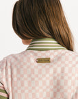 Confidence Cardigan - Pink/White Checkered