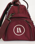 Boston Bag with a unique retro pattern on a white background
