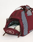 Boston Bag with a unique retro pattern on a white background