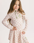 Youth Bea Base - Pink/White Checkered