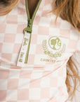 Youth Bea Base - Pink/White Checkered