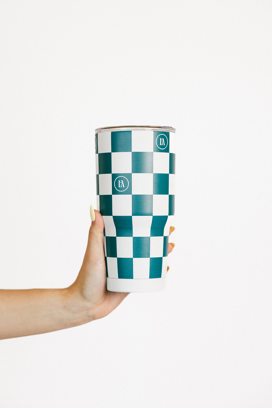 Prezzy Tumbler - Green/White Checkered  foreall.com