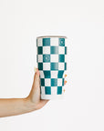 Prezzy Tumbler - Green/White Checkered
