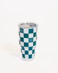 Prezzy Tumbler - Green/White Checkered