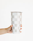 Prezzy Tumbler - Sand/White Checkered