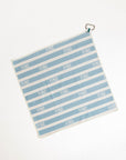 Striped towel with 'FORE' text on a white background