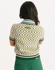 Confidence Cardigan - Putting Green/White Checkered