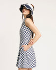 Erin Dress - Indigo/White Checkered