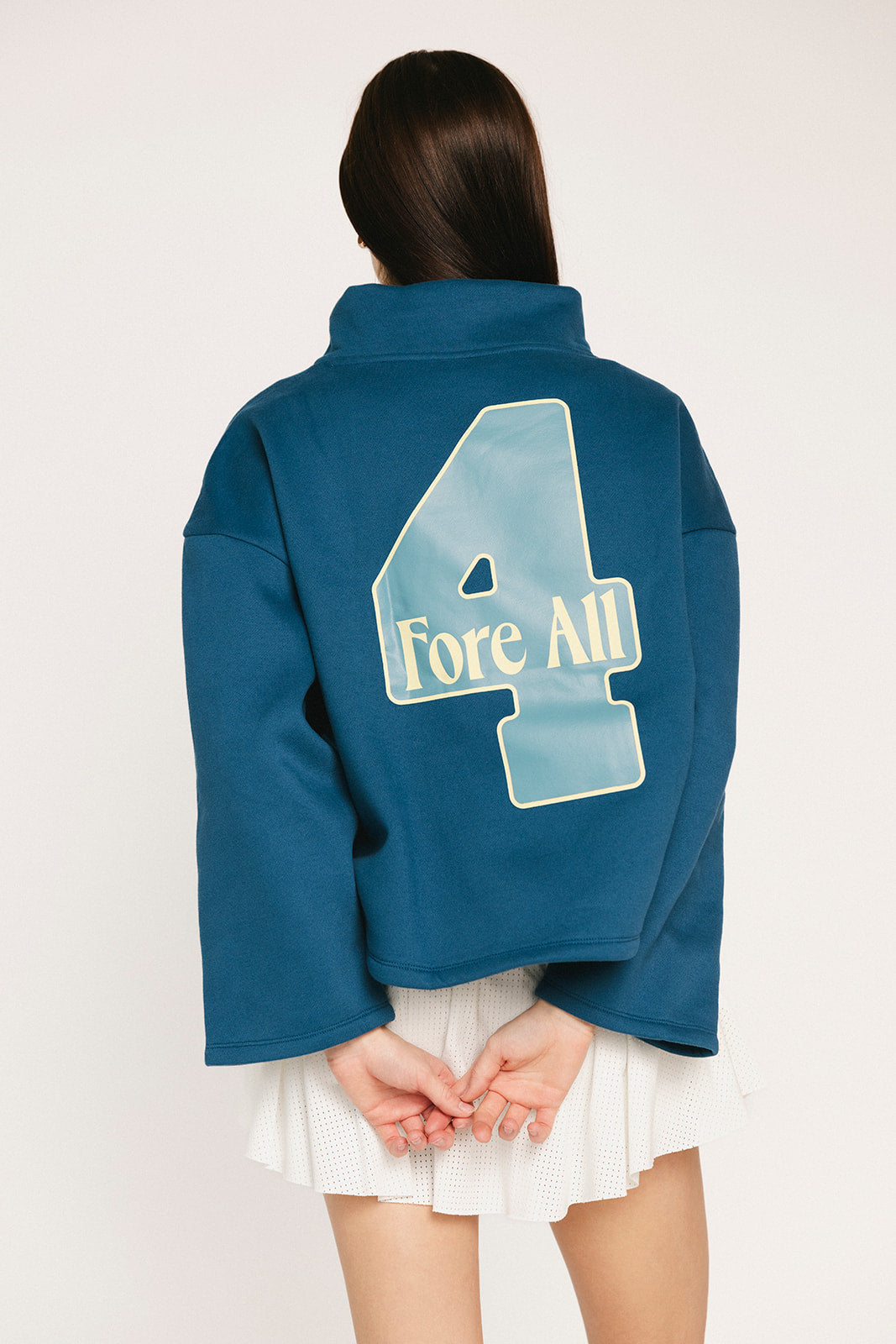 Diana Mock Neck Sweatshirt - Girls Is Players Too Indigo – foreall.com