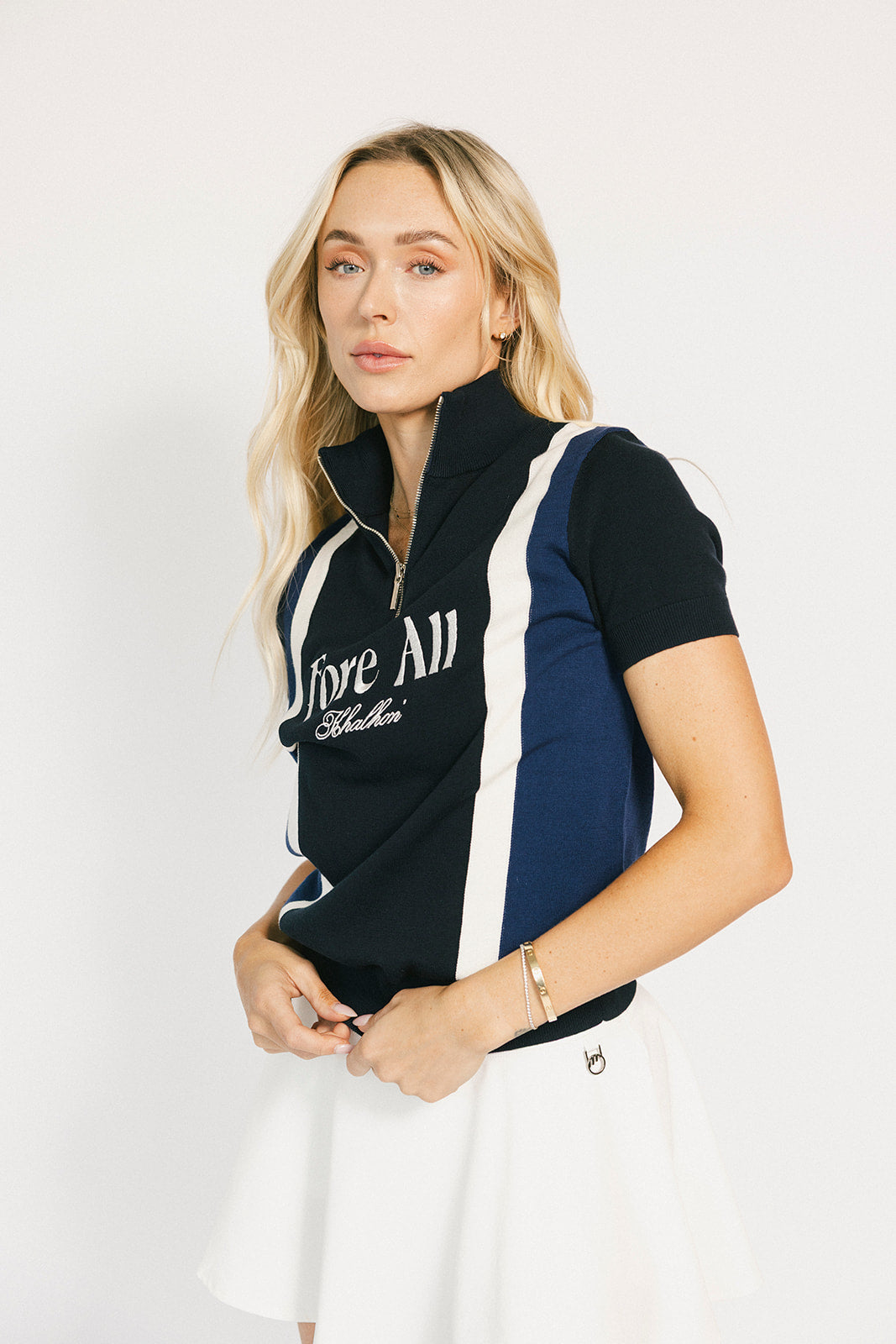 Womens Busan Zip Sweater - Navy – foreall.com