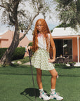 Youth Sasha Skirt - Putting Green/White Retro