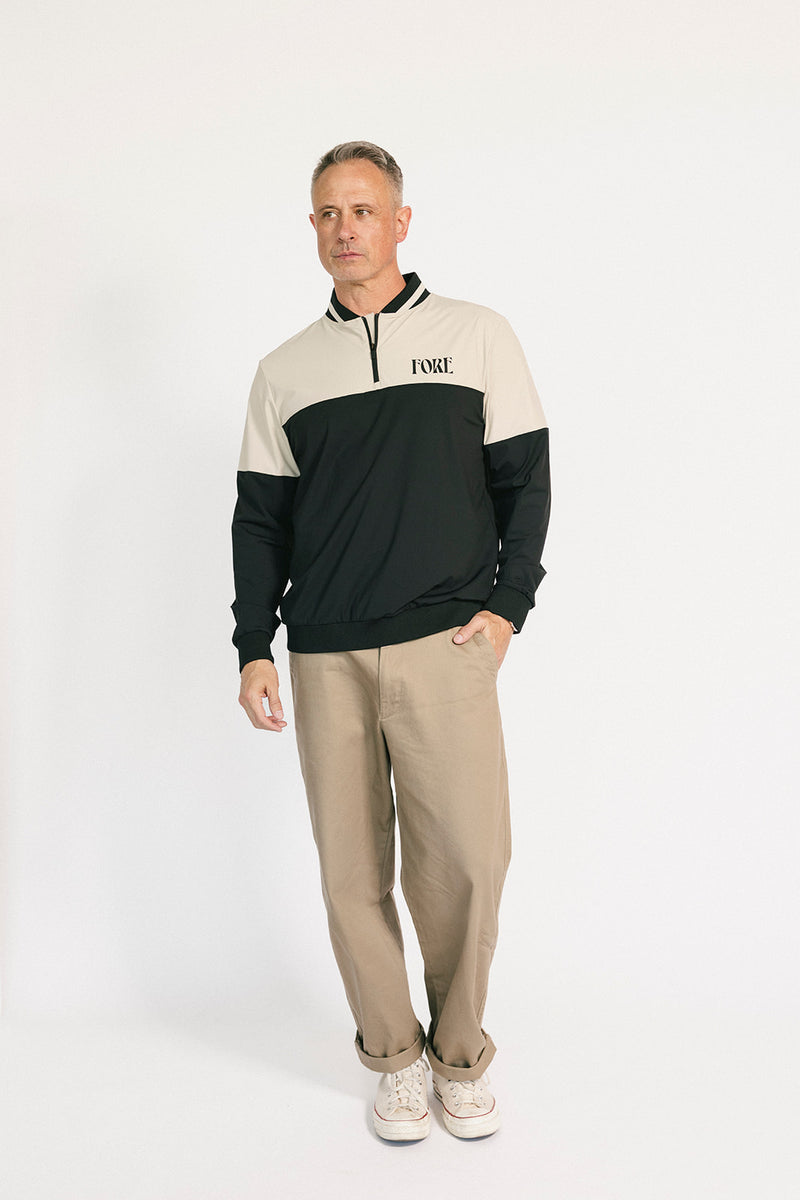 Hamilton Quarter Zip - Black/Sand – foreall.com