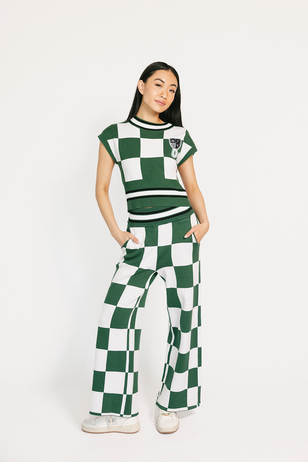 Kennedy Top - Green/White Checkered – foreall.com