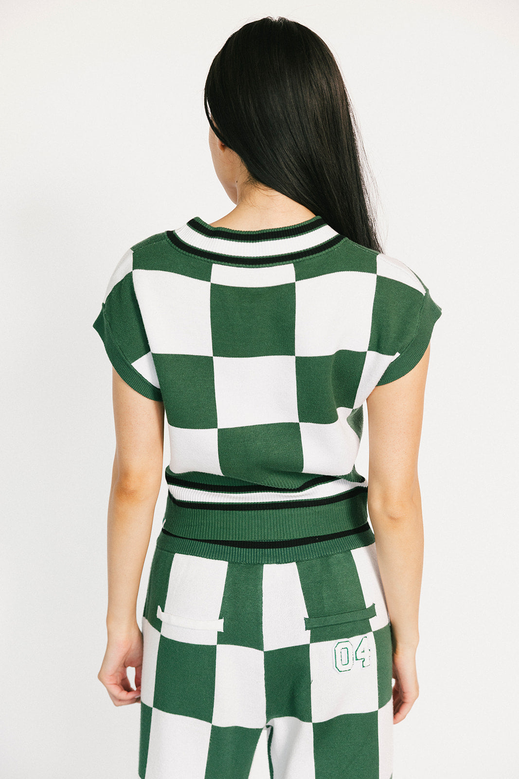 Kennedy Top - Green/White Checkered – foreall.com