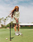 Youth Sasha Skirt - Putting Green/White Retro