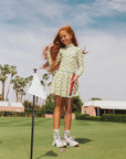 Youth Sasha Skirt - Putting Green/White Retro