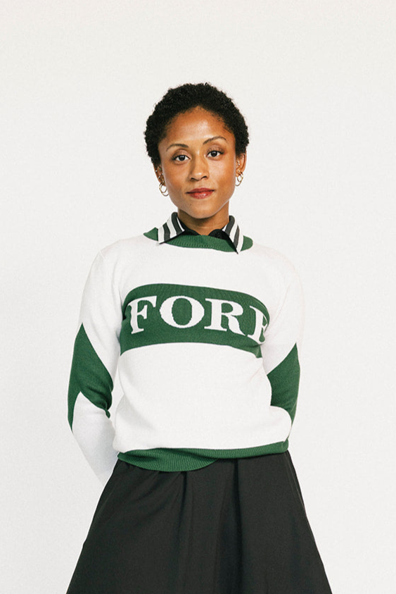 Fore Sweater - White/Green – foreall.com