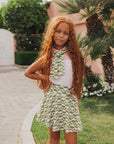 Youth Sasha Skirt - Putting Green/White Retro